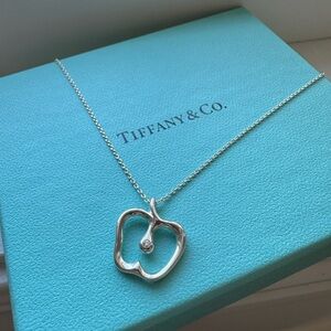 Diamond Tiffany & Co Elsa Peretti Apple Sterling Silver Necklace